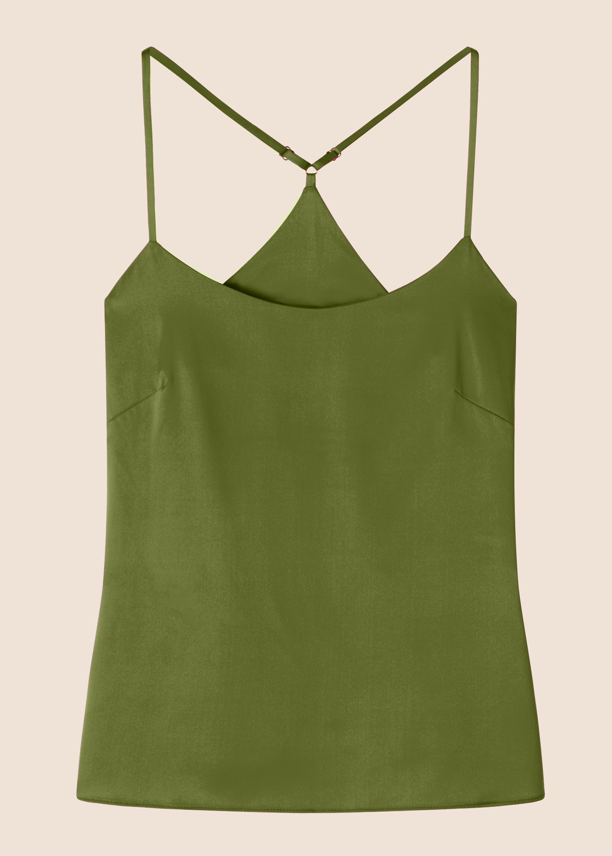 Lola Matcha Silk Camisole Top - MAIMIE LONDON