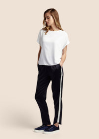 Estella Ebony Ivory Silk Trousers - MAIMIE LONDON