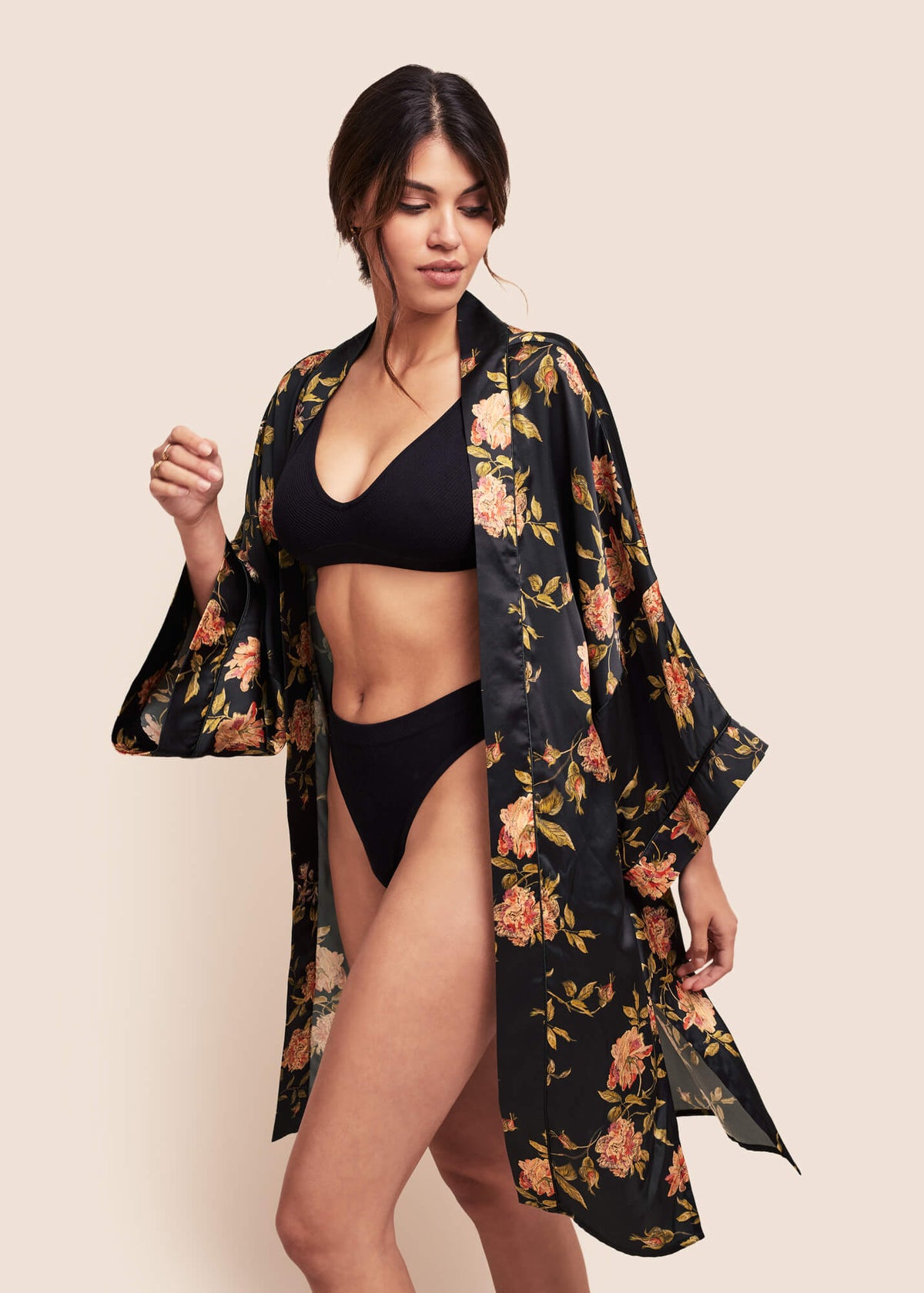 Keiko Flora Silk Kimono Jacket - MAIMIE LONDON