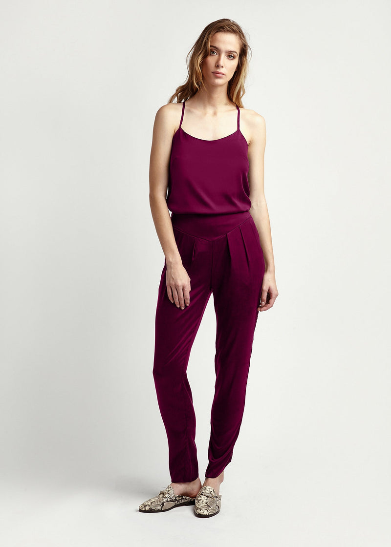 Lola Burgundy Silk Camisole - MAIMIE LONDON