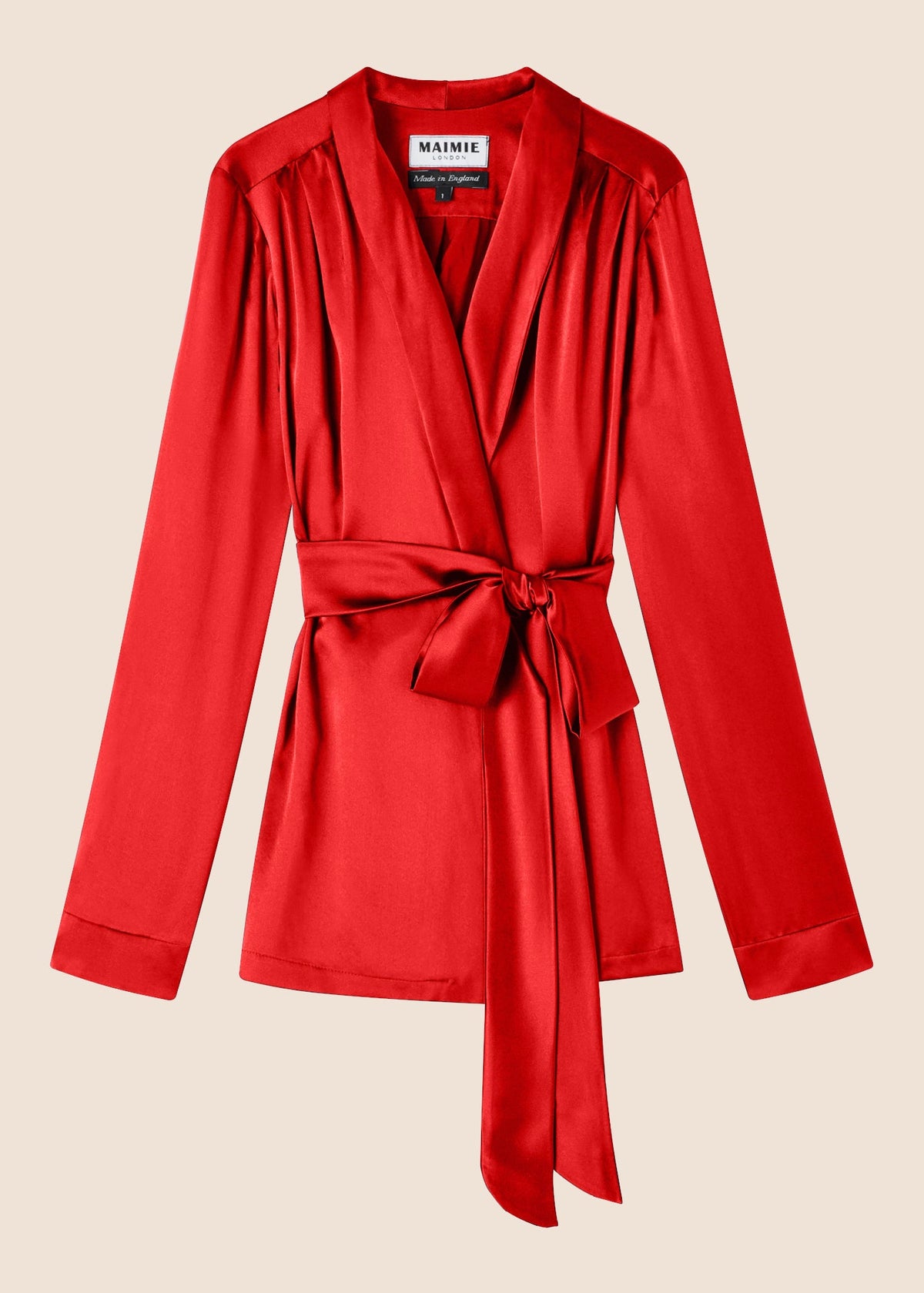 Roxy Estella Scarlett Silk Suit wrap jacket - MAIMIE LONDON