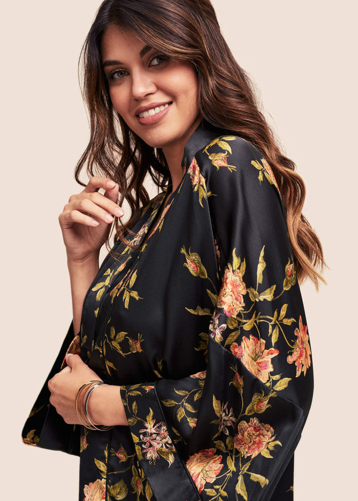 Aira Flora Silk Kimono Robe