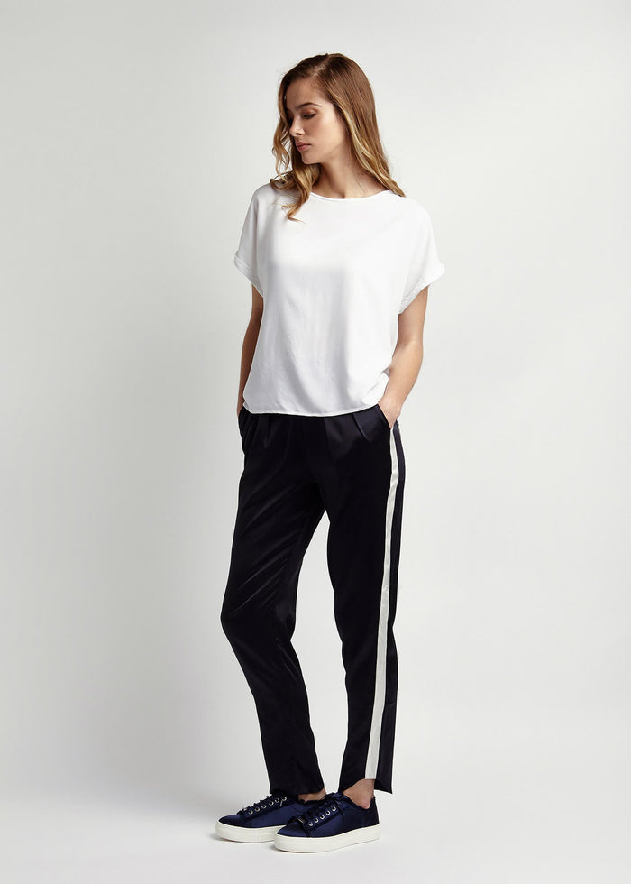 Estella Ink & Ivory Silk Trousers - MAIMIE LONDON