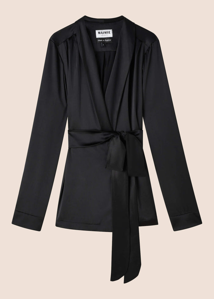 Roxy Ebony Silk Jacket - MAIMIE LONDON